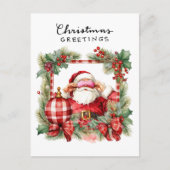 Cartes Pour Fêtes Annuelles Yoga Noël Père Noël Noël Poing Party (Devant)