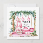 Cartes Pour Fêtes Annuelles Yoga Noël Père Noël Poser respirer (Devant)