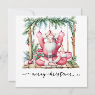 Cartes Pour Fêtes Annuelles Yoga Noël Père Noël Poster