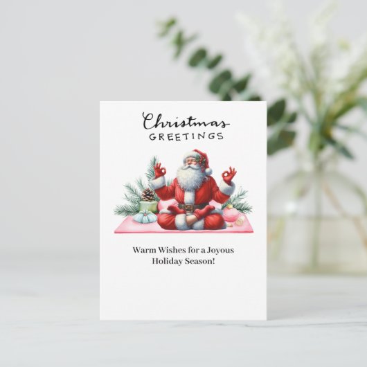 Cartes Pour Fêtes Annuelles Yoga Noël Père Noël Poster (Debout devant)