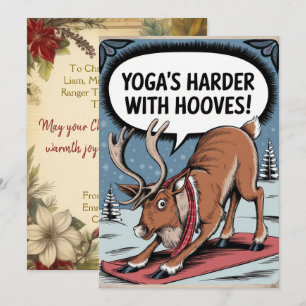 Cartes Pour Fêtes Annuelles Yoga Personnalisé Sabots Plus Durs Drôle Vintage