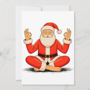 Cartes Pour Fêtes Annuelles Yoga Santa Namaste Méditation Noël Vacances
