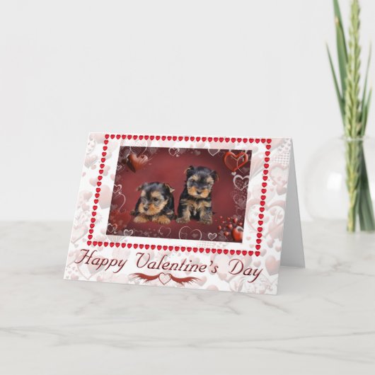 Cartes Pour Fêtes Annuelles Yorkie 1 Saint-Valentin (Devant)