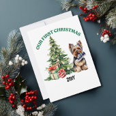 Cartes Pour Fêtes Annuelles Yorkie Chien Aquarelle Noël Personnalisé