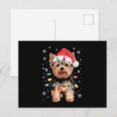 Cartes Pour Fêtes Annuelles Yorkie Christmas Chien Long Noël Cadeau (Devant / Derrière)