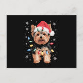 Cartes Pour Fêtes Annuelles Yorkie Christmas Chien Long Noël Cadeau (Devant)