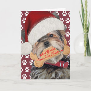 Cartes Pour Fêtes Annuelles Yorkie Wants Kisses For Christmas