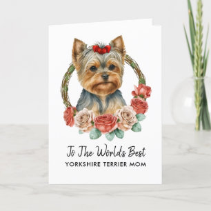 Cartes Pour Fêtes Annuelles Yorkshire personnalisé Terrier Maman Fête des mère