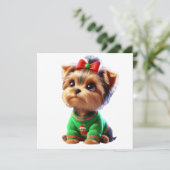 Cartes Pour Fêtes Annuelles Yorkshire Terrier en pull de Noël (Debout devant)
