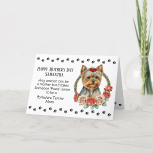 Cartes Pour Fêtes Annuelles Yorkshire Terrier Maman Verset de la Fête des Mère