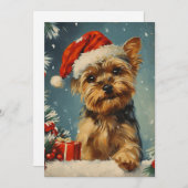 Cartes Pour Fêtes Annuelles Yorkshire Terrier Noël (Devant / Derrière)