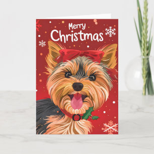 Cartes Pour Fêtes Annuelles Yorkshire Terrier Noël