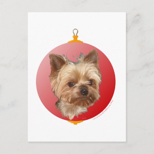 Cartes Pour Fêtes Annuelles Yorkshire Terrier Noël (Devant)