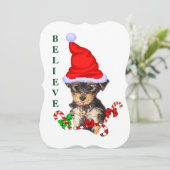Cartes Pour Fêtes Annuelles Yorkshire Terrier Noël (Debout devant)