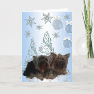 Cartes Pour Fêtes Annuelles Yorkshire Terrier Noël