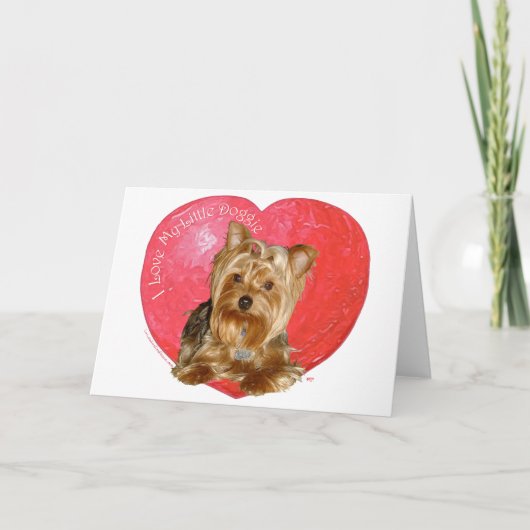 Cartes Pour Fêtes Annuelles Yorkshire Terrier Saint-Valentin (Devant)