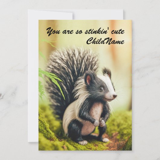 Cartes Pour Fêtes Annuelles You are so stinkin' cute - cute skunk image (Devant)