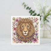 Cartes Pour Fêtes Annuelles You Are Strong Personalized Lion Card (Debout devant)