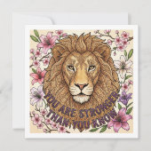Cartes Pour Fêtes Annuelles You Are Strong Personalized Lion Card (Devant)