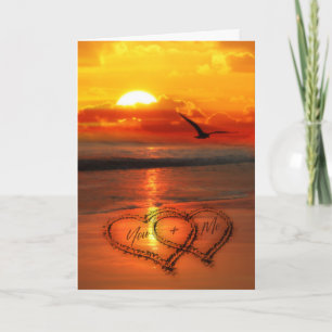 Cartes Pour Fêtes Annuelles You + Me Ecrit à la Saint Valentin du Sable