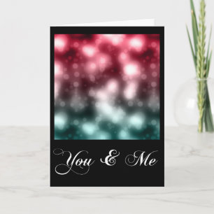 Cartes Pour Fêtes Annuelles You & Me Love Romance Bokeh Motif Card 2