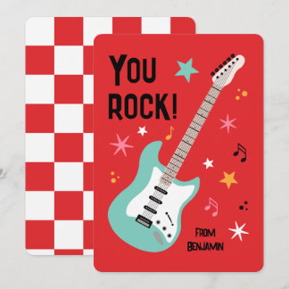 Cartes Pour Fêtes Annuelles You rock guitar classroom valentine's day card