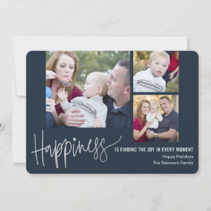 Cartes Pour Fêtes Annuelles Your Happiness 3 photos Holiday Photo Cards