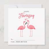 Cartes Pour Fêtes Annuelles You're Flamazing | Flamingo Valentines Day Class (Devant)