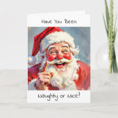 Cartes Pour Fêtes Annuelles You're on the Naughty List Again | Funny Christmas (Devant)