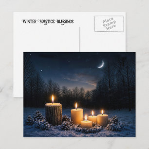 Cartes Pour Fêtes Annuelles Yule du solstice d'hiver avec des bougies dans la