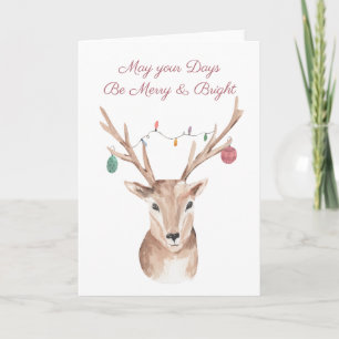 Cartes Pour Fêtes Annuelles  Yule Sabbat Merry & Bright Grey Card