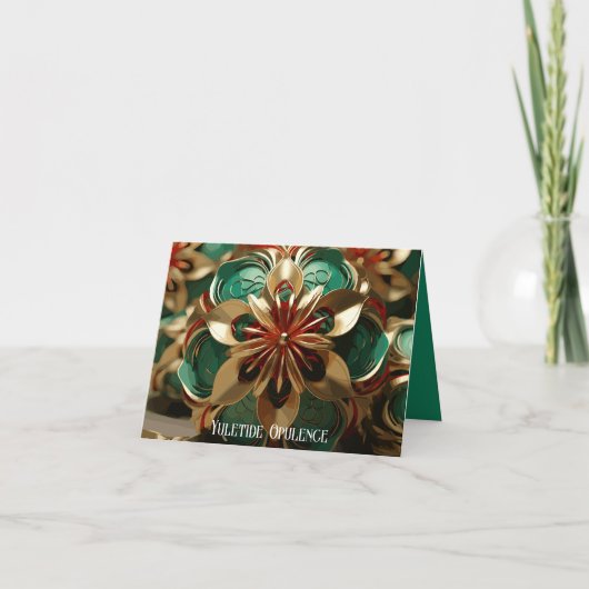 Cartes Pour Fêtes Annuelles Yuletide Opulence : Threads dorés de Noël (Devant)