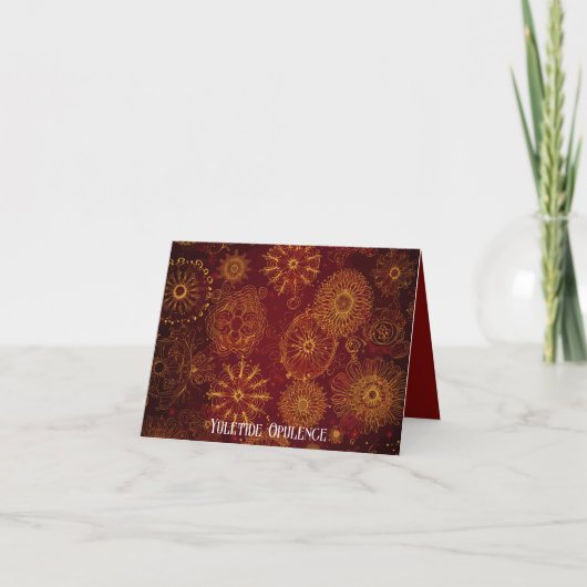 Cartes Pour Fêtes Annuelles Yuletide Opulence : Threads dorés de Noël (Devant)