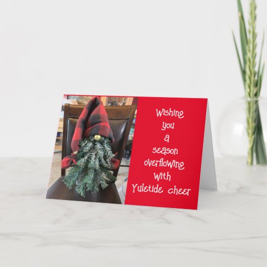 CARTES POUR FÊTES ANNUELLES **YULTIDE CHEER** DIT GNOME À NOËL (Devant)