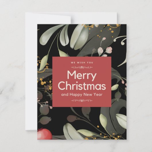 Cartes Pour Fêtes Annuelles z100daysxmas, forêt, arbres, aquarelle forêt, rand (Devant)