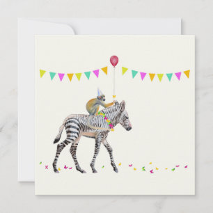 Cartes Pour Fêtes Annuelles Zebra balloon party cards Set 10