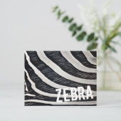 Cartes Pour Fêtes Annuelles Zebra Fur noir et blanc Design pour Amoureux des a (Debout devant)
