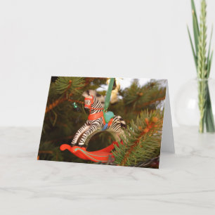 Cartes Pour Fêtes Annuelles Zebra Rocking Horse