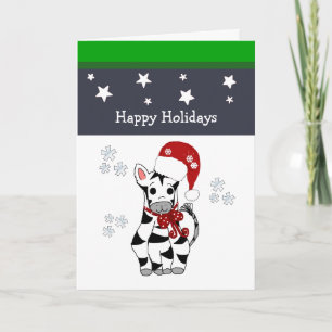 Cartes Pour Fêtes Annuelles Zèbre de Noël