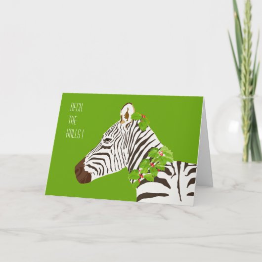 Cartes Pour Fêtes Annuelles Zèbre de Noël (Devant)