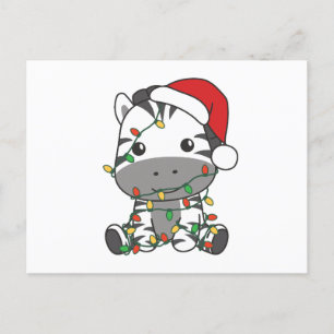Cartes Pour Fêtes Annuelles Zèbre Noël Animaux d'hiver Fêtes Zèbres