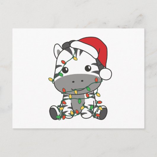 Cartes Pour Fêtes Annuelles Zèbre Noël Animaux d'hiver Fêtes Zèbres (Devant)