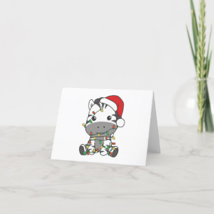 Cartes Pour Fêtes Annuelles Zèbre Noël Animaux d'hiver Fêtes Zèbres