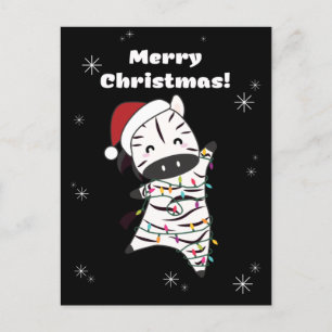 Cartes Pour Fêtes Annuelles Zèbres de Noël Zèbres d'hiver Animaux d'hiver