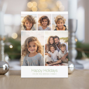 Cartes Pour Fêtes Annuelles Zen Arch Vert Blanc - 5 Photo - Happy