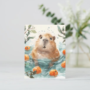 Cartes Pour Fêtes Annuelles Zen Capybara : Eaux Bien-Être