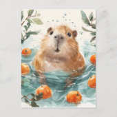 Cartes Pour Fêtes Annuelles Zen Capybara : Eaux Bien-Être (Devant)