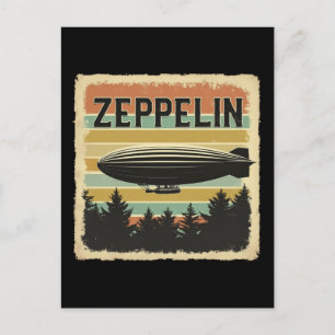 Cartes Pour Fêtes Annuelles Zeppelin Rétro Dirigible Aéronef Zepelin Zepplin