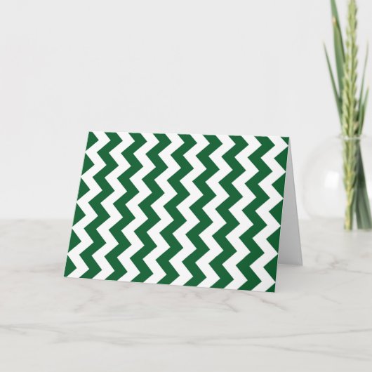 Cartes Pour Fêtes Annuelles Zigzag vert et blanc (Devant)