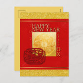 Cartes Pour Fêtes Annuelles Zodiac signes Yin Yang Chinese Ox Année 2021 VHPC (Devant / Derrière)